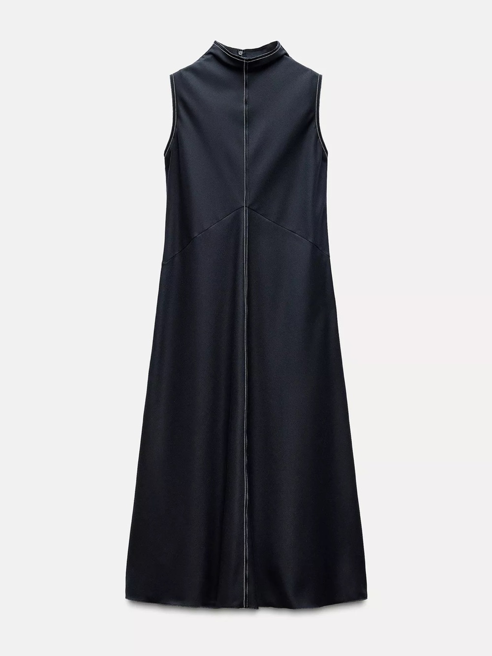 Zara Black Sleeveless High-Neck Maxi Dress